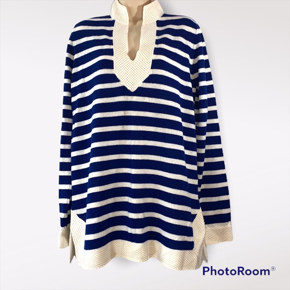 Cashmere Tunic Sweater Dress Nautical Cozy Knit Size M/L NWT